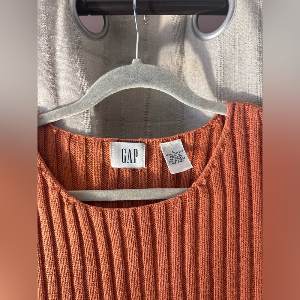 GAP Ribbed Knit Tank Top - Rust Orange - Picture 2 of 2